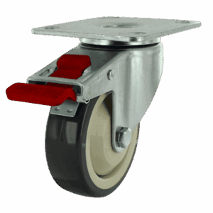 4" Swivel Caster with TPU Wheel and Total Lock Brake