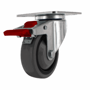 4" Swivel Caster with TPR Wheel and Total Lock Brake