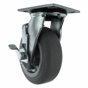 6" Heavy Duty Swivel Caster with TPR Wheel and Side Brake