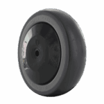 Heavy-duty black caster wheel for industrial equipment and furniture.