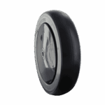Heavy-duty industrial caster wheel with rubber tire and metal core for smooth movement.