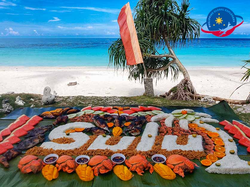 Boodle Fight by the beach in Sulu Philippines