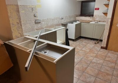 Kitchen remodeling with new cabinets installation.
