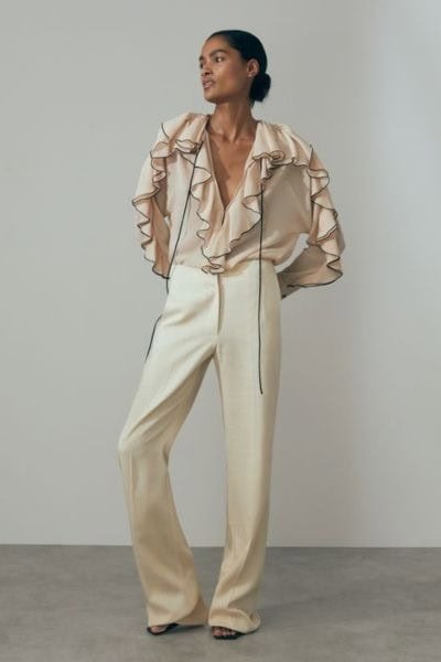 Atelier Silk Ruffle Blouse