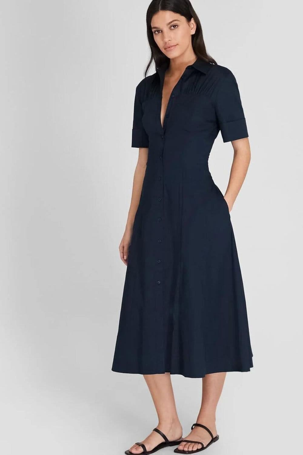 Cotton Poplin Shirt Dress