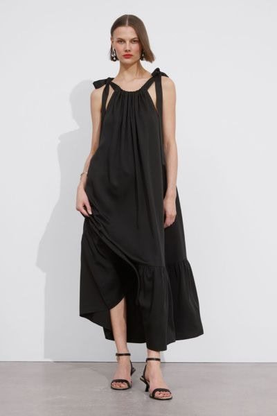 Gathered Sleeveless Midi Dress