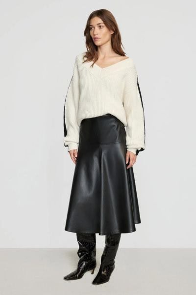 Harley A-line vegan leather skirt
