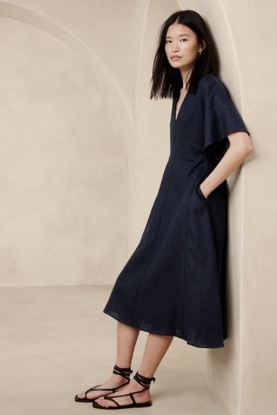 Maya Linen Midi Dress