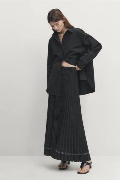 Pleated Skirt with Laces