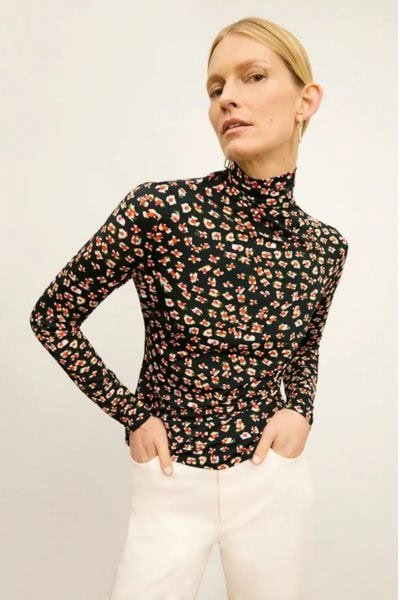 Printed Turtleneck