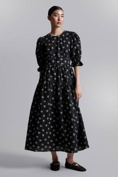 Puff Sleeve Midi Dress