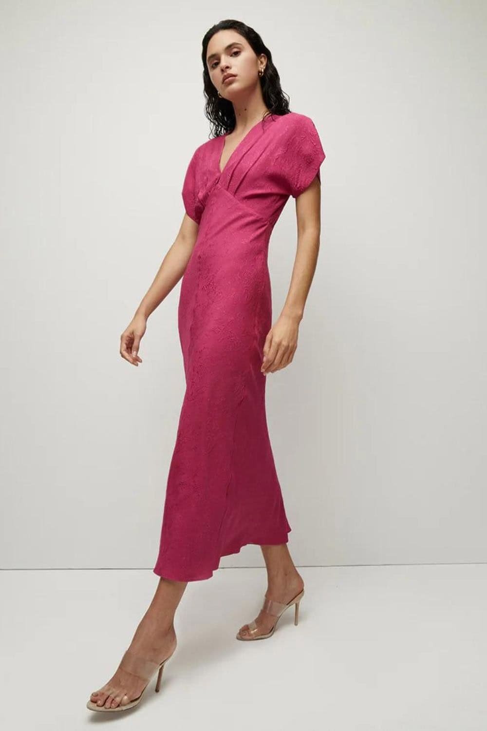 Seymour Wildberry Silk V-Neck Dress