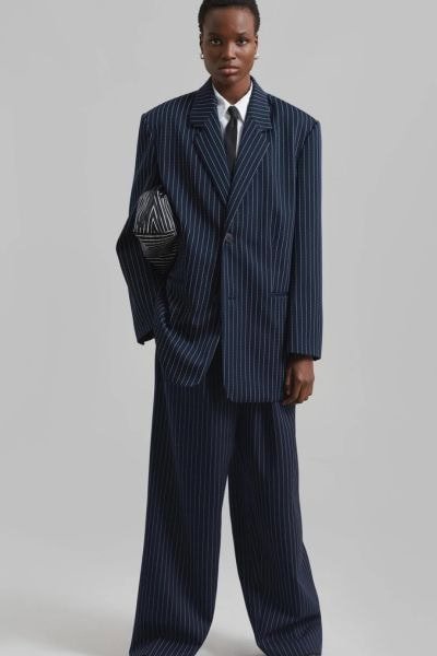Striped Navy Blazer