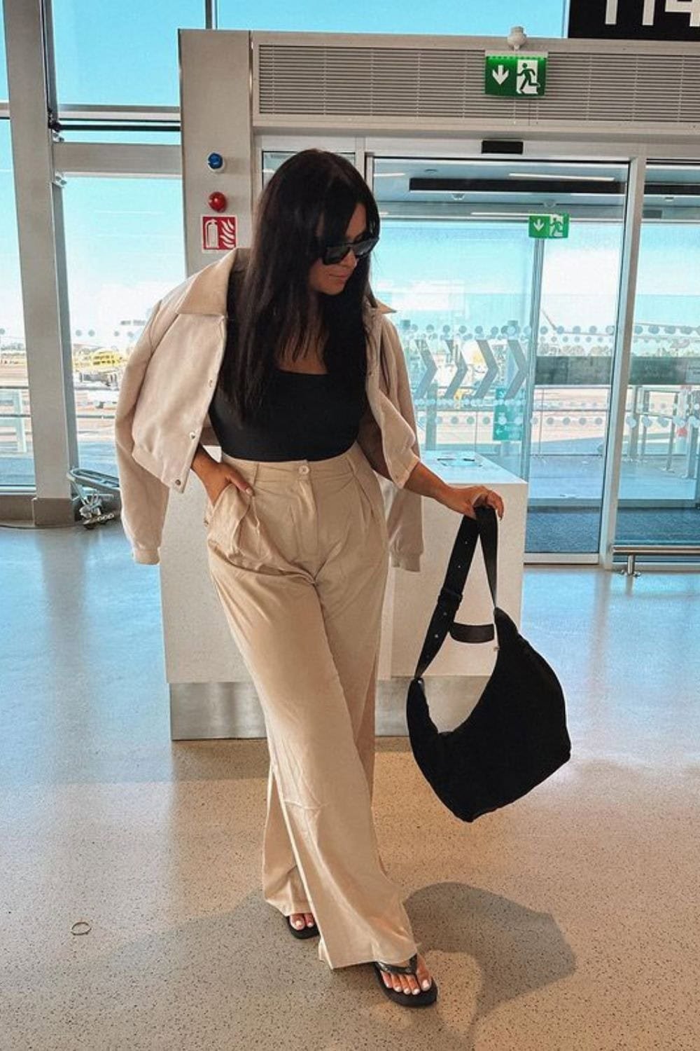 Airport travel outfit ideas summer Linen pants