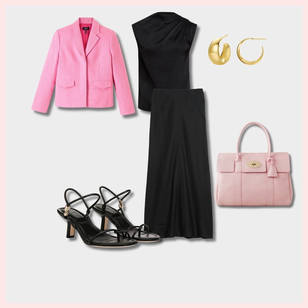 All black outfit with Linen Skirts
