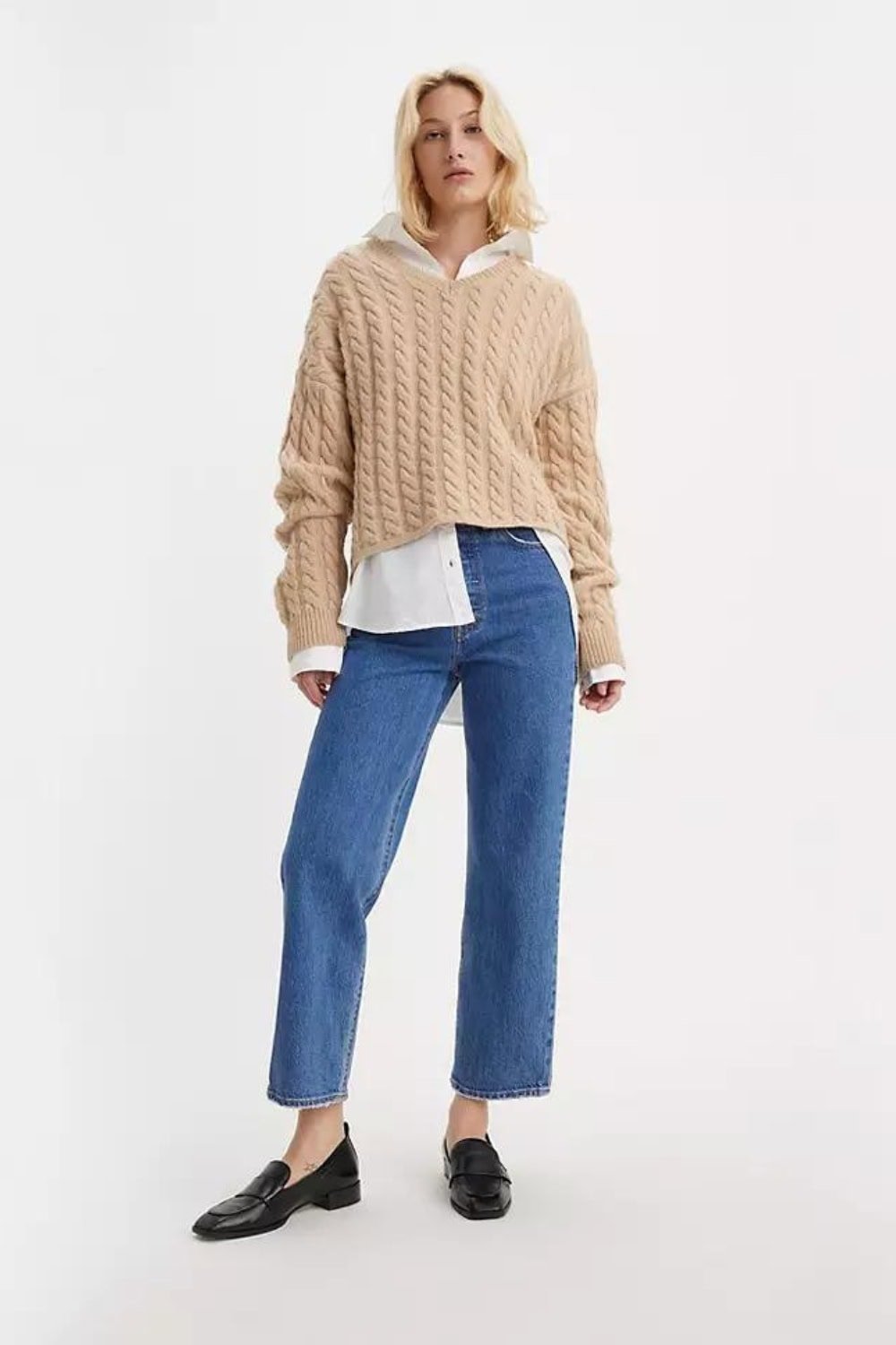 Best Ankle Length Straight Leg Jeans for work - Levis Ribcage