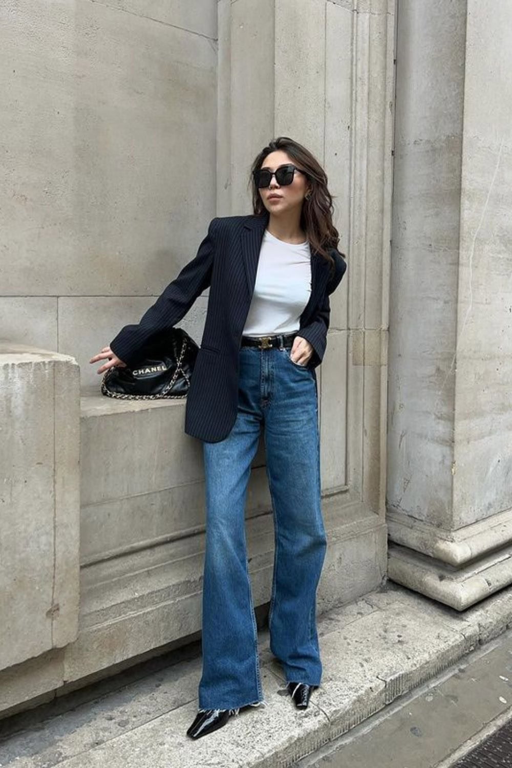 Jeans outfit for work mid to high rise fit