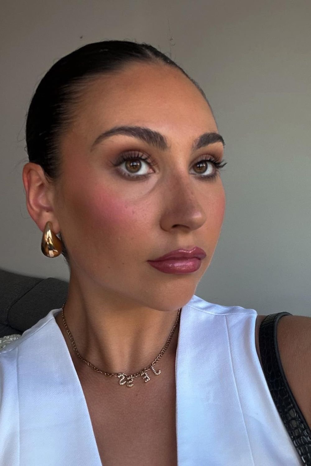 Professional Makeup Looks with Thick Eyebrows with Blush Cheeks