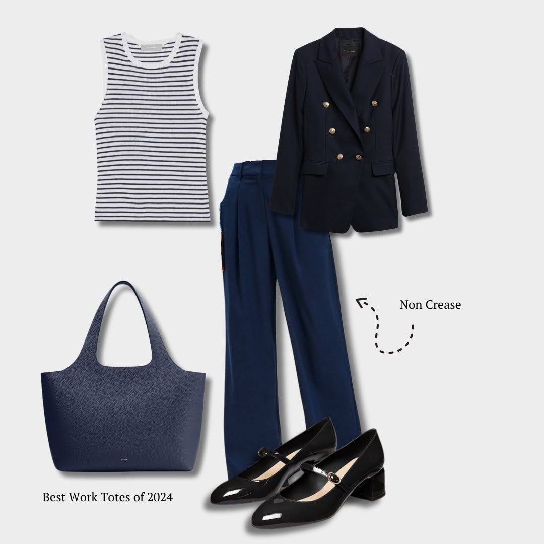Striped Sweater tank Outfit Idea For Work