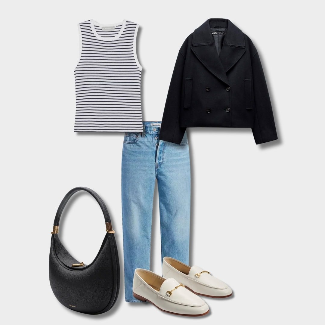 Striped Sweater tank Outfit Idea For Casual Everyday