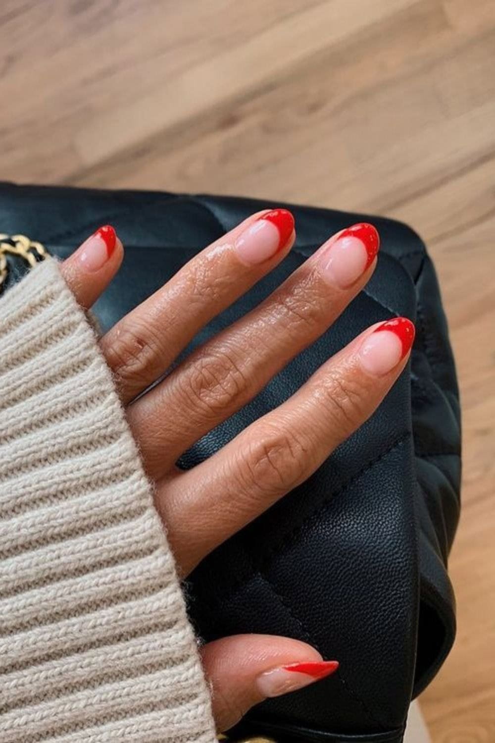 Classy nail designs Crimson Red French