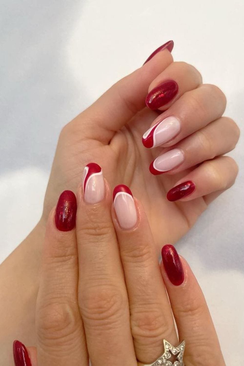 Burgundy with French Tip