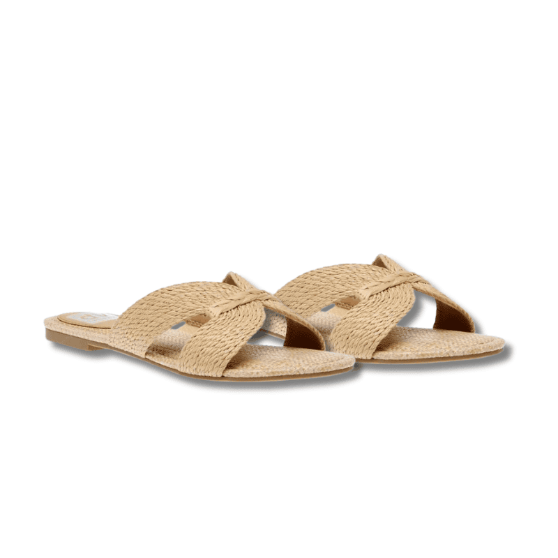 Cross Strap Flat Slide Sandals