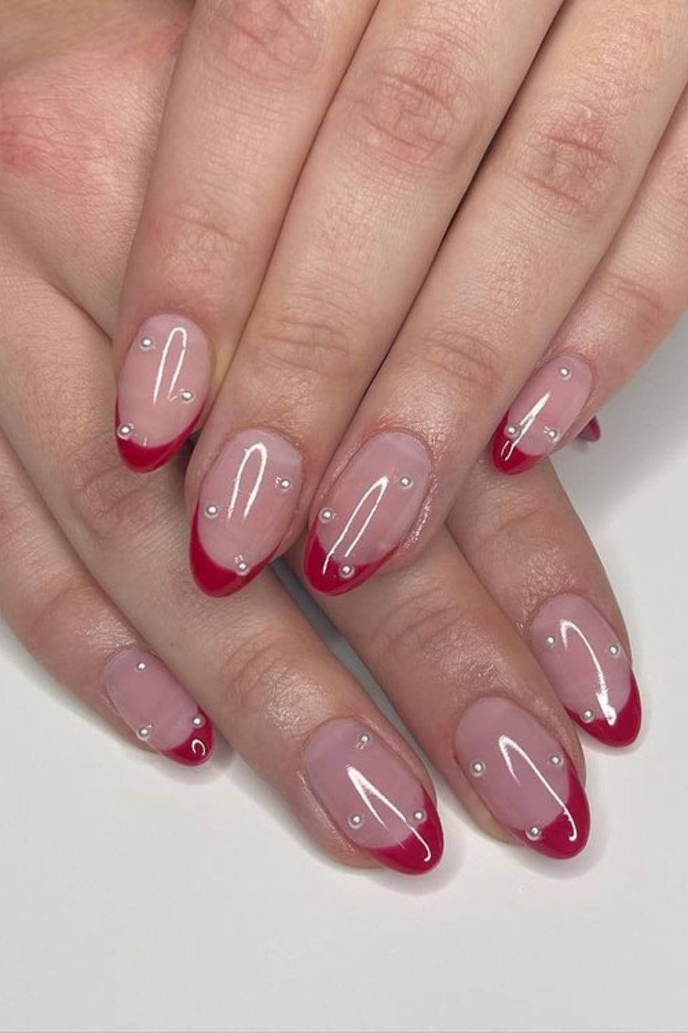 Gel and Red French Mani