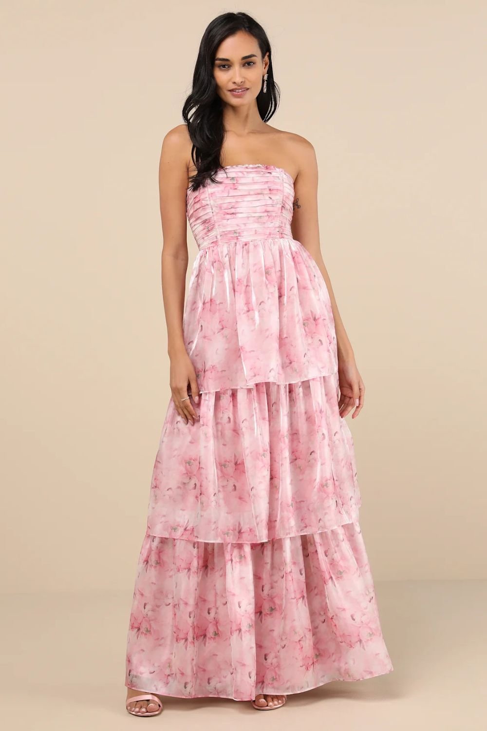 Lulus Strapless Tiered Maxi Dress