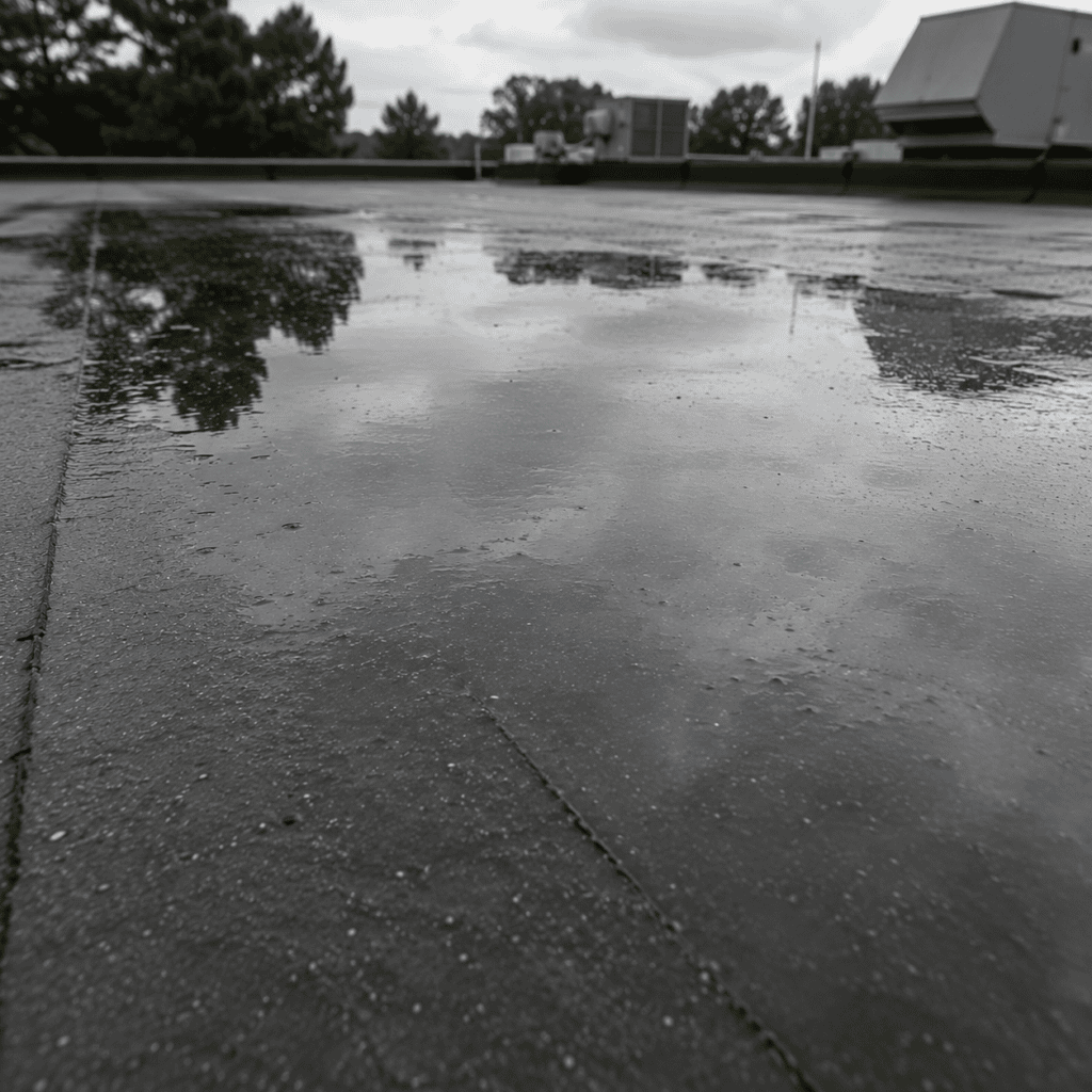 EPDM flat roof with ponding water