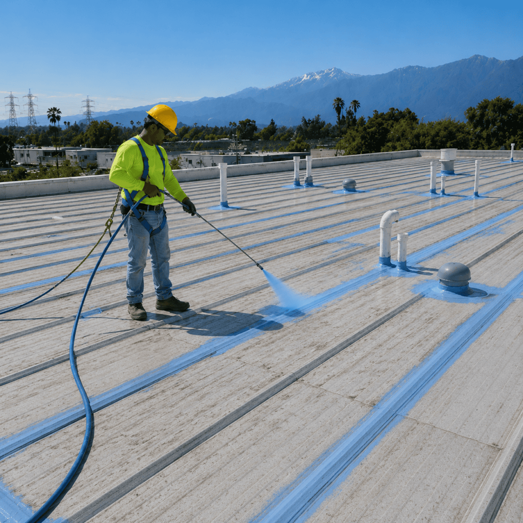 Sealing seams and penetrations before acrylic coating