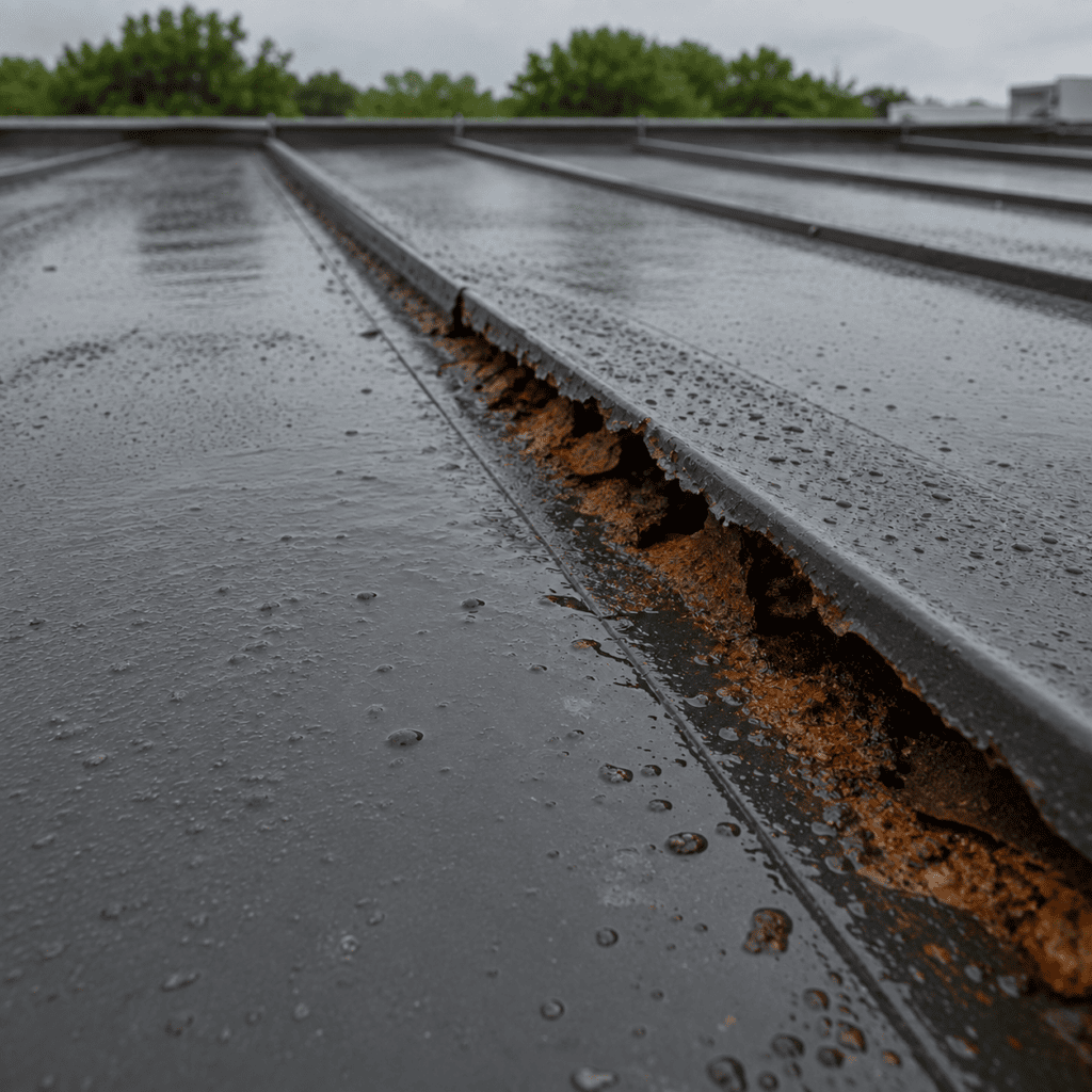 Rusted metal roof panel