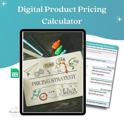 Digital Products Pricing Calculator 1 Free Google Sheets digital products pricing calculator for Etsy sellers