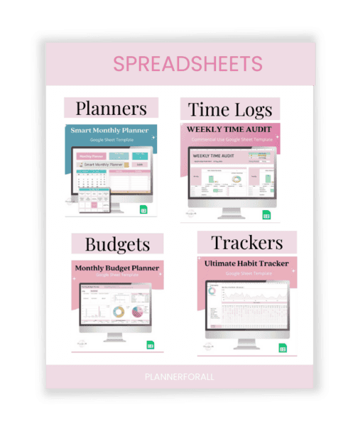 Do Google Sheets Spreadsheets Sell on Etsy? 4 PLR spreadsheets that you can customize and sell in store