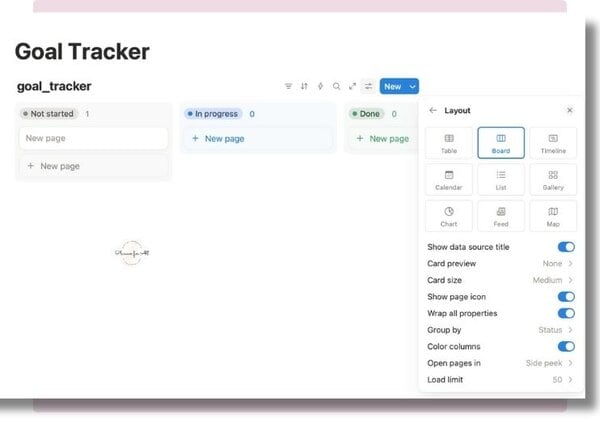 Goal tracker digital planner template for productivity and goal setting, customizable worksheet for tracking progress, ideal for planners, goal planning, and productivity tools.