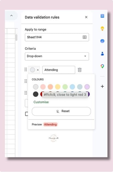 How to Add Dropdown in Google Sheets 4 how to color code dropdown in Google Sheet