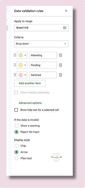 How to Add Dropdown in Google Sheets 3 how to change appearance of dropdown in Google sheet