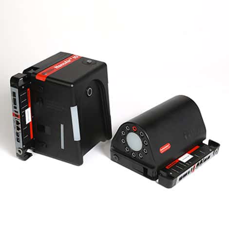 Foto del NanoAir e ParticleSeeker con base aperta