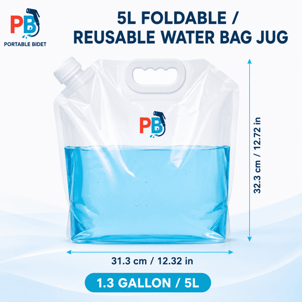 5L foldable reusable water bag dimensions