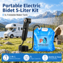 Portable Electric Bidet with 5L collapsible water bag bundle