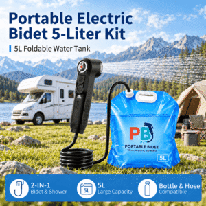 Portable Electric Bidet with 5L collapsible water bag bundle