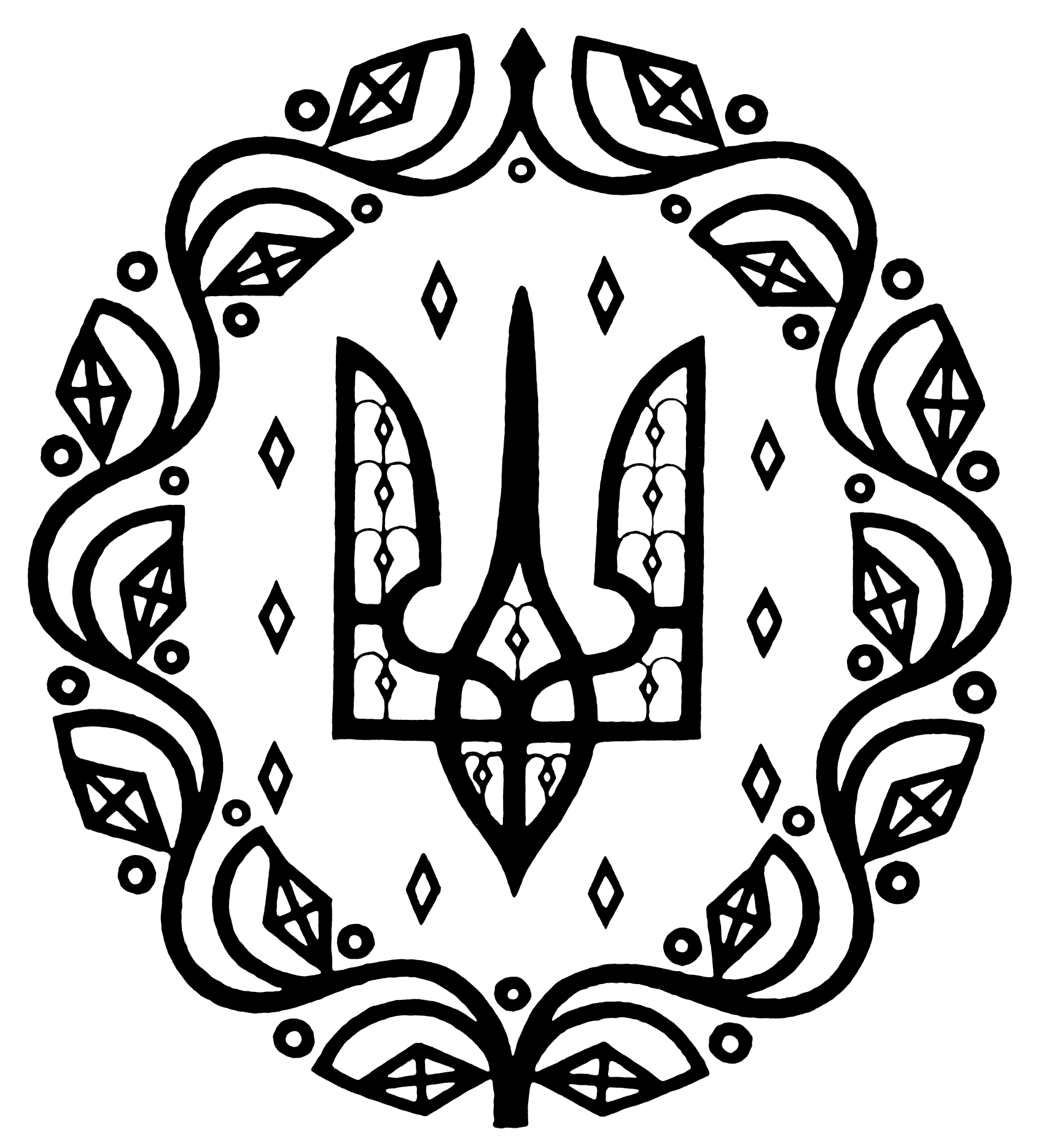 Тризуб — український державний символ у стилізованому дизайні.