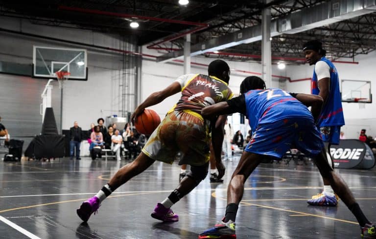 Basketball players with the Brodie League. Brooklyn, New York. Photographed by Rainer DeLalio