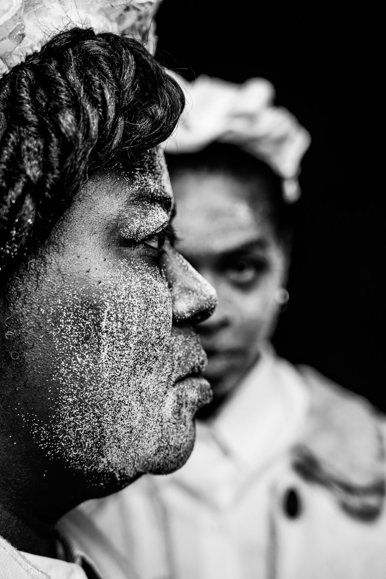 Actors performing in the play Dust of Egypt at the Sheen Center in New York, photographed by Rainer DeLalio