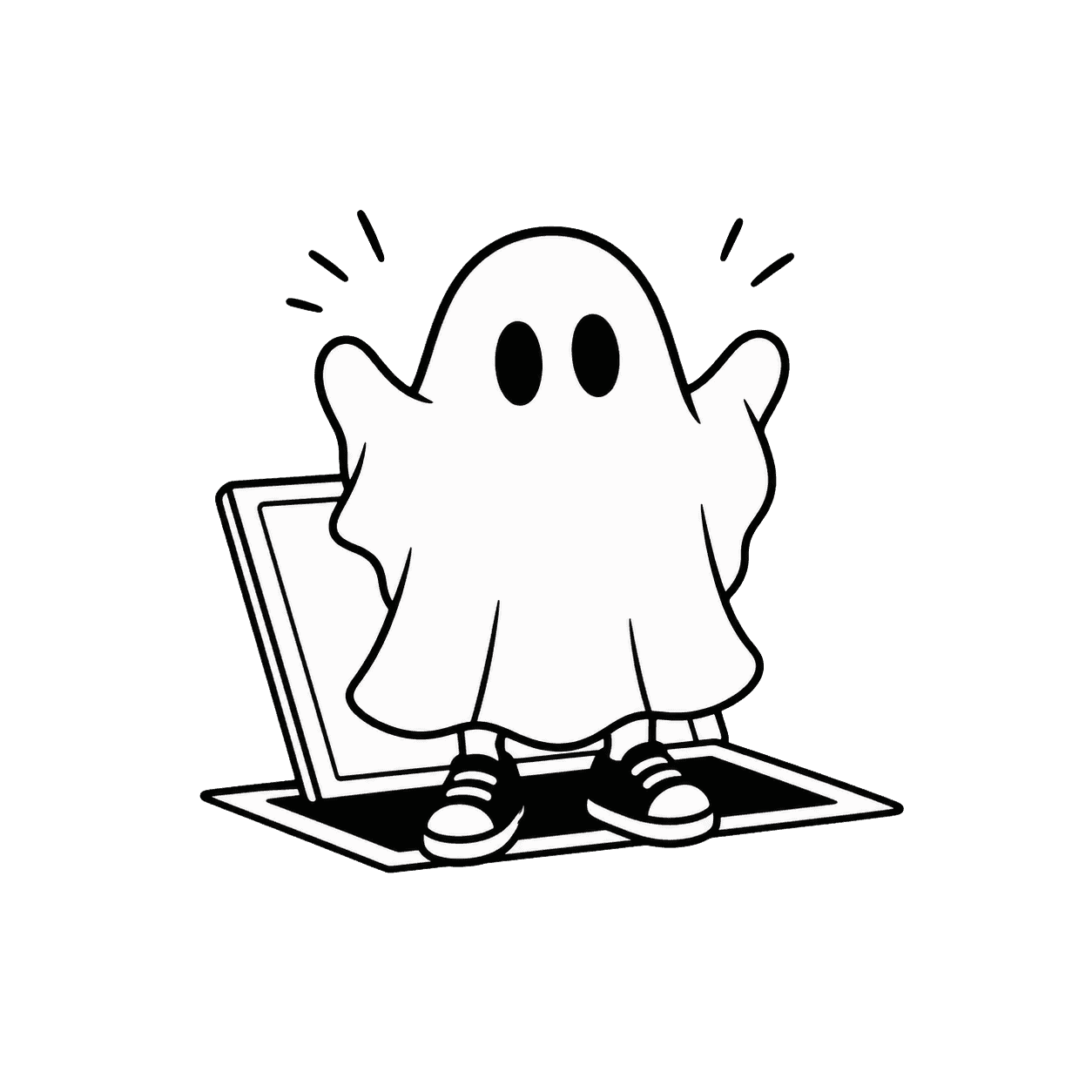 Ghostboy popping through a trap door.
