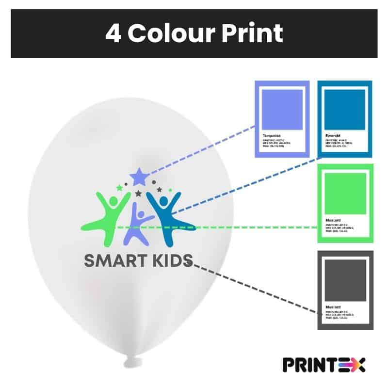 Latex balloons four colour printing