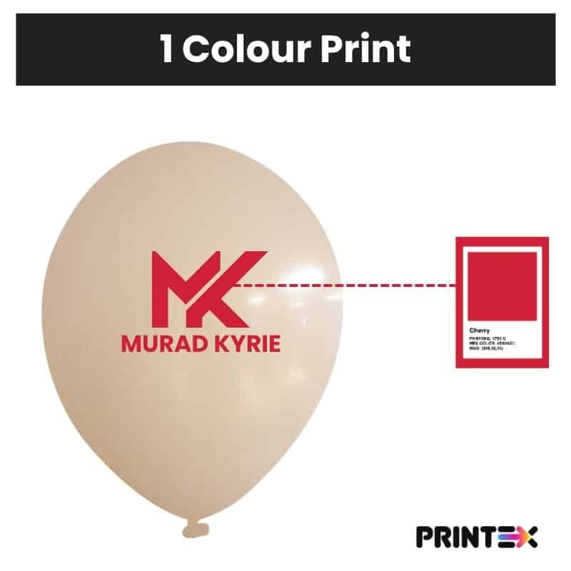 Latex balloons one colour printing