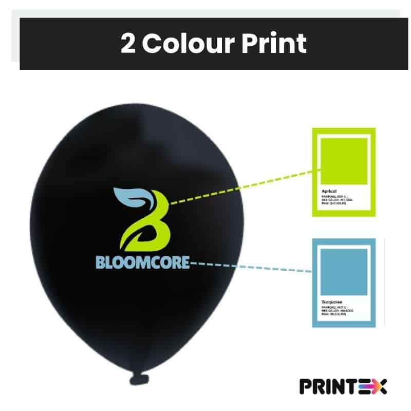 Latex balloons two colour printing
