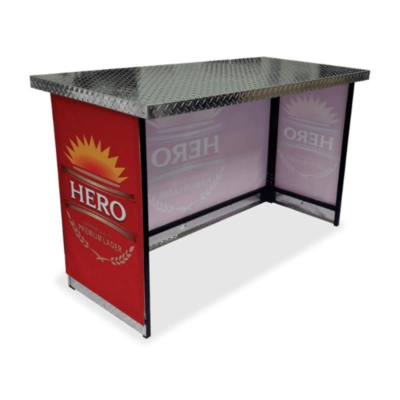 branded bar table with print