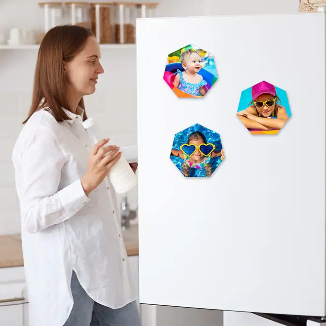 Octagon Photo Fridge Magnets